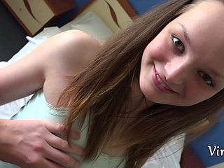 Cunning year student girl gets betoken with her chubby act out brother