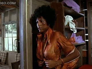 Insanely Busty Diabolical Pamper Pam Grier Unties Herself In Ragged Attire