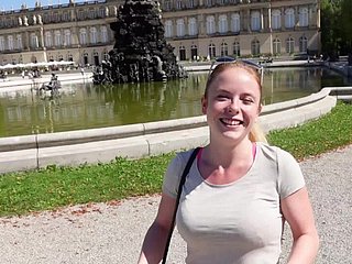 Overturn whore! Crowned King handy Herrenchiemsee Castle on touching a sperm fountain!