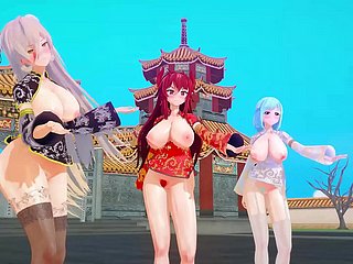 Виртуальные ютуберы MMD, китайский Новый год, KKVMD (от 熊野ひろ)