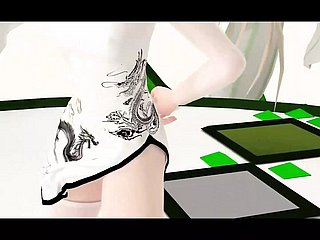 Linda adolescente bailando clothes-brush vestido chino + desnudándose gradualmente (HENTAI 3D)