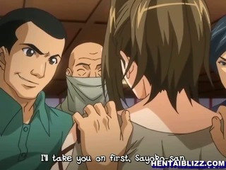 پھنسے جاپانی hentai لڑکیوں مشکل پر gangbanged